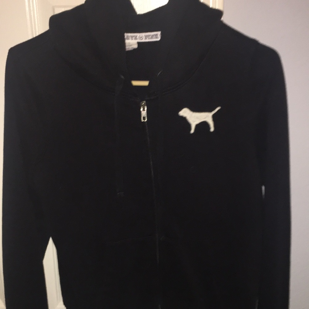 VS pink hoodie with large logo on back